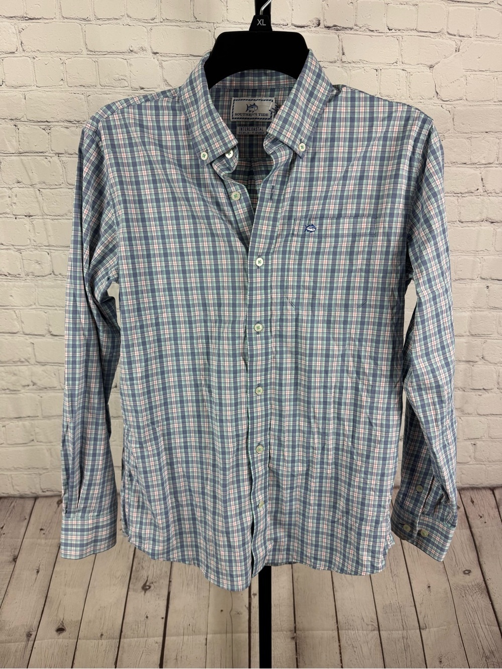 Southern Tide Boys XL (16) Intercoastal Performance Plaid Button Down Shirt